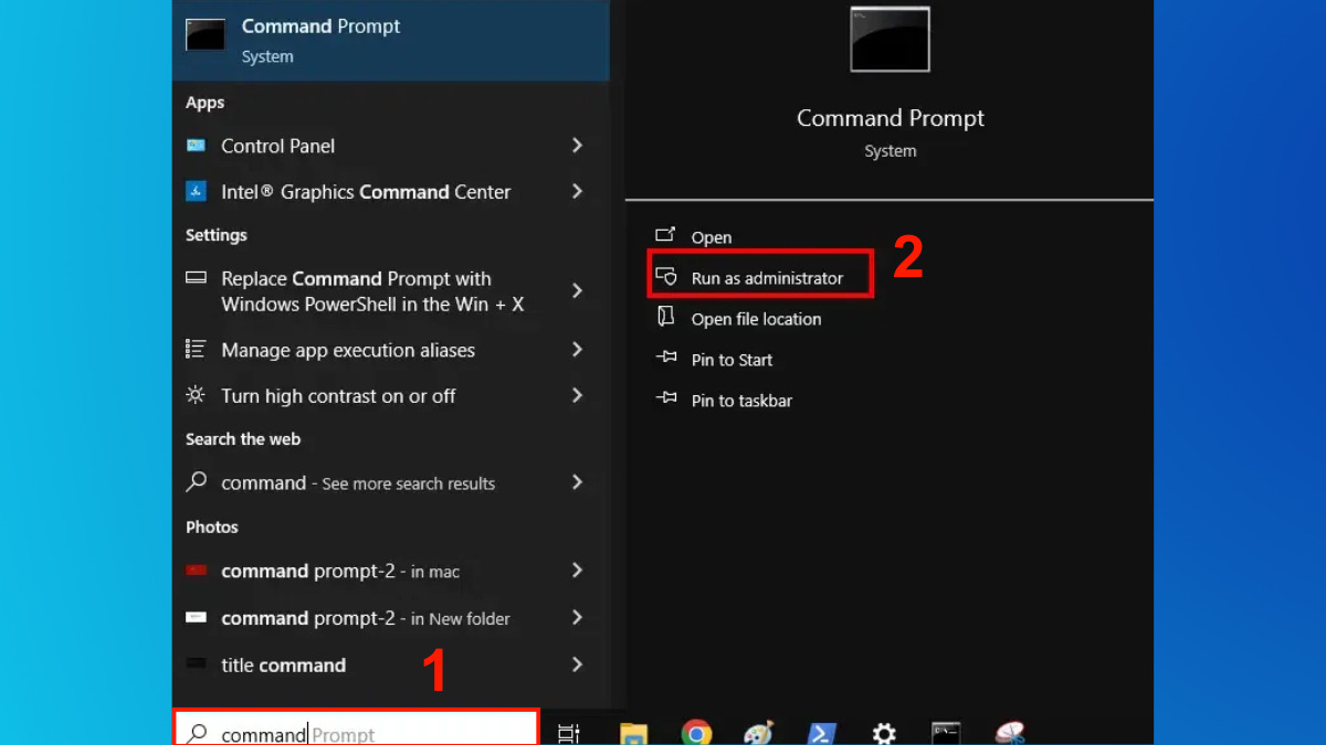 Xóa ứng dụng bằng Command Prompt bước 1