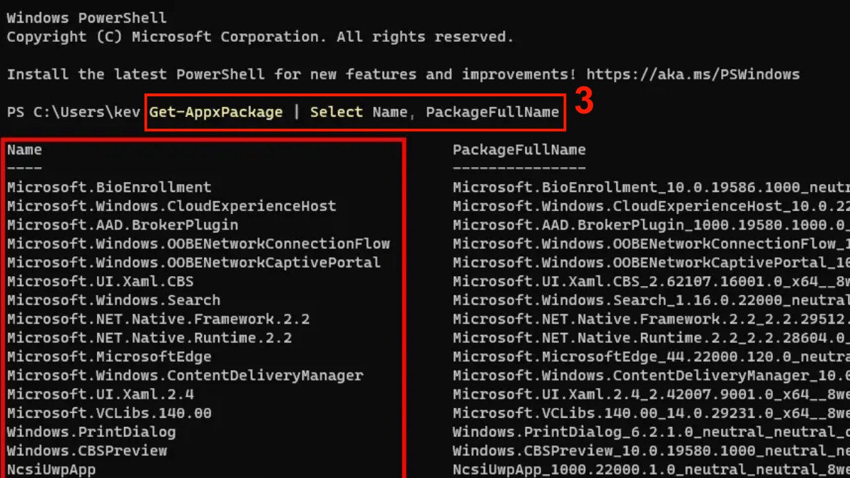 Xóa ứng dụng trên Win 11 thông qua PowerShell bước 2
