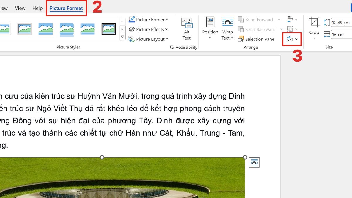 Xoay ảnh trong Word theo tọa độ tùy thích bước 2