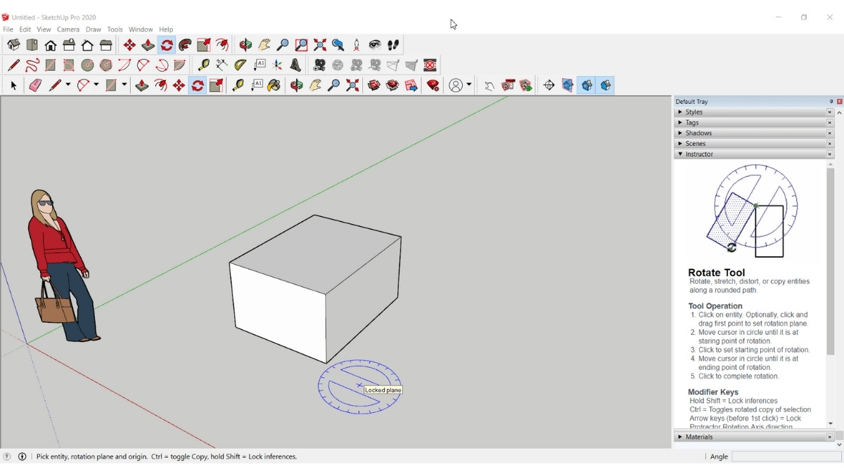 Một số lưu ý khi sử dụng công cụ xoay trong Sketchup