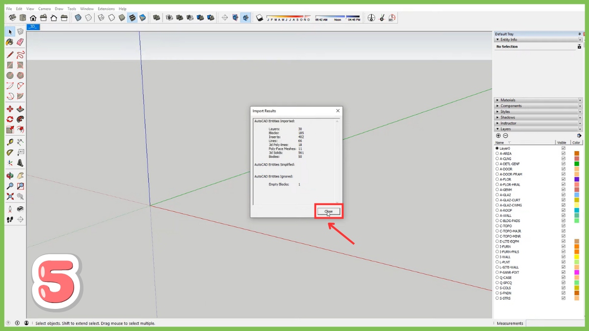 Hướng dẫn xuất file từ Revit sang SketchUp bước 5 (Hình minh họa)