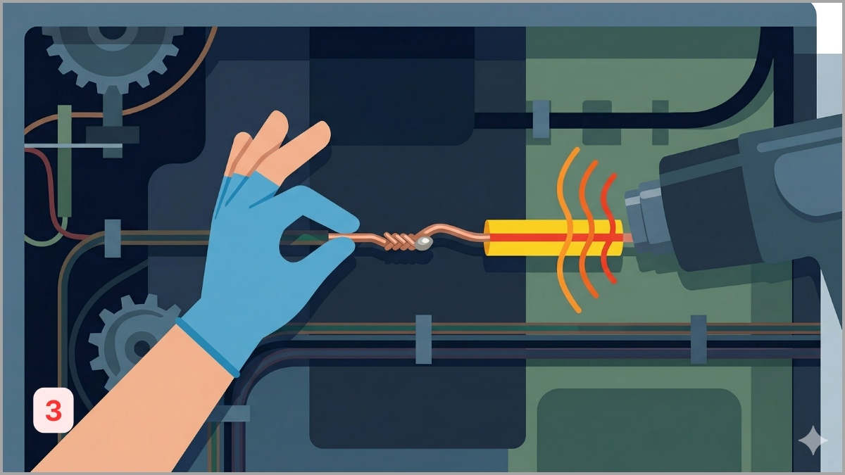 Đấu nối lại các đoạn lõi đồng bị đứt