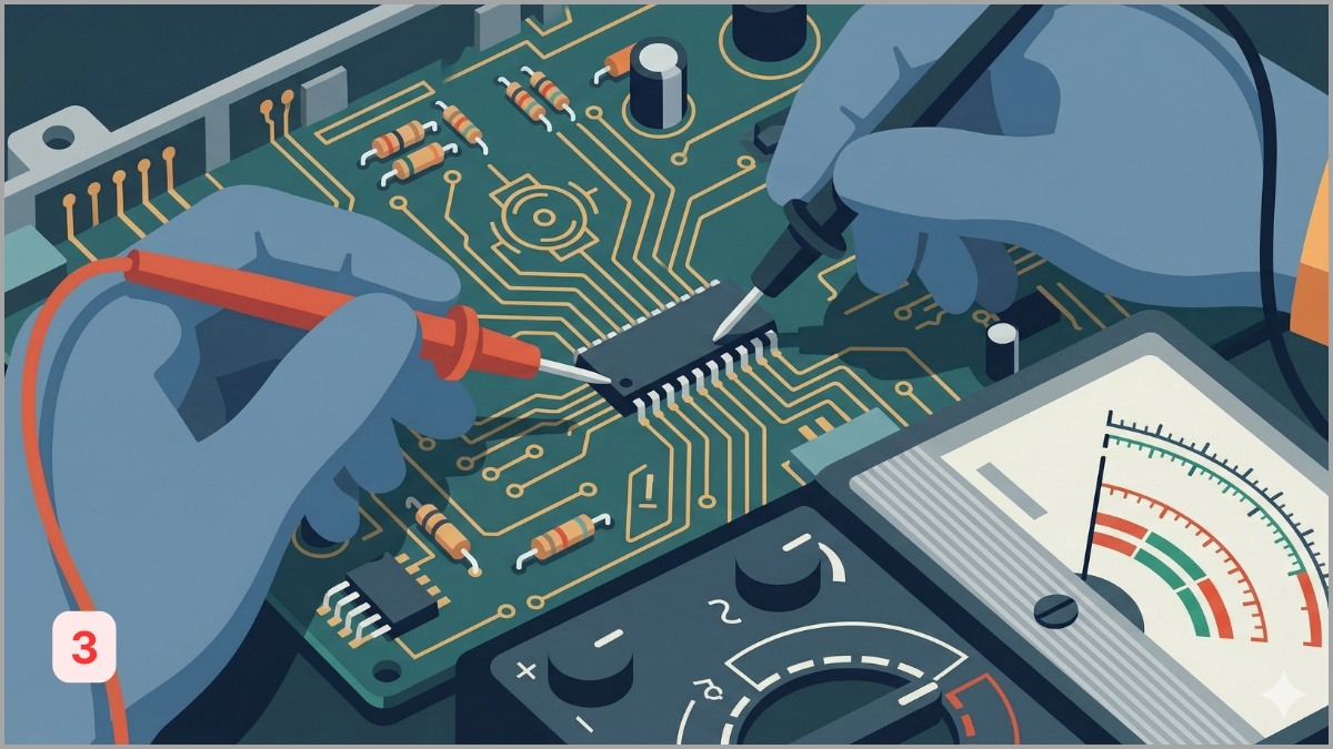 Dùng VOM đo kiểm tra điện áp