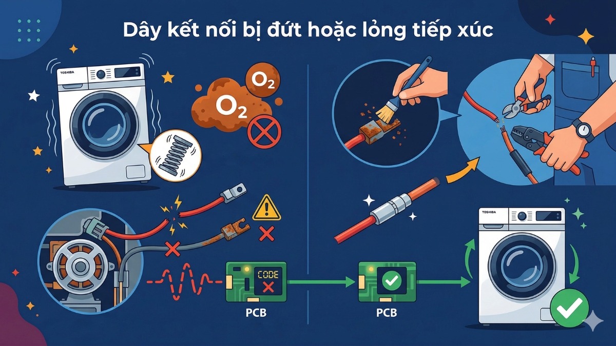 Nguyên nhân gây lỗi đếm từ máy giặt Toshiba