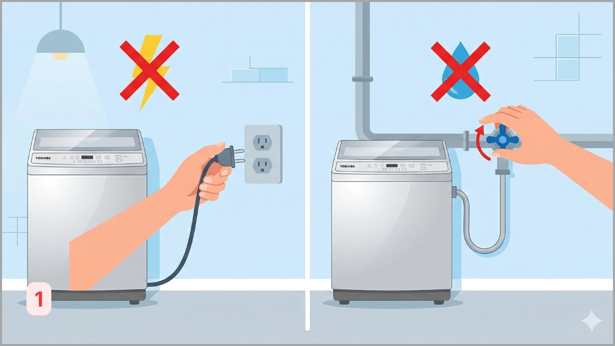 Khắc phục lỗi đếm từ máy giặt Toshiba hiệu quả