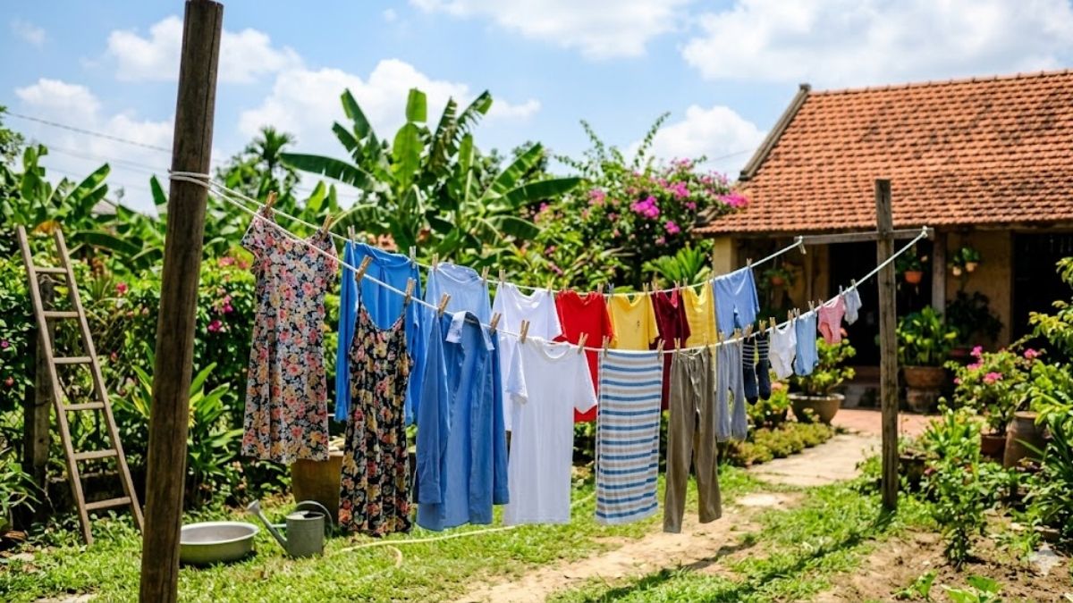 Phơi ngay dưới ánh nắng mặt trời