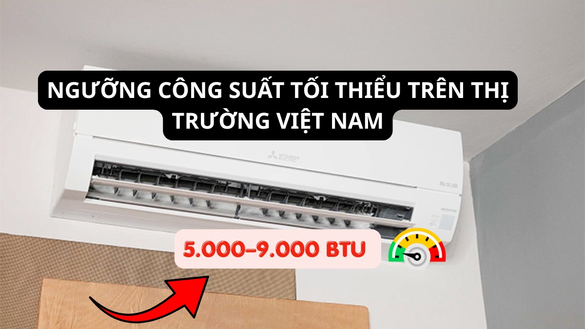 Điều hòa công suất nhỏ nhất là bao nhiêu?