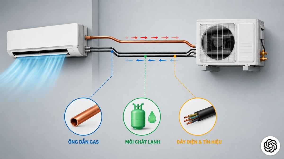 Hệ thống đường ống và môi chất lạnh