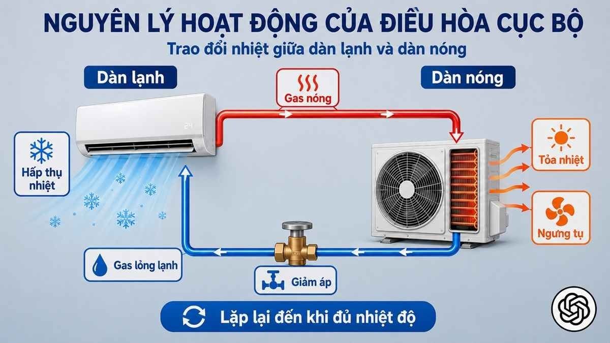 Nguyên lý hoạt động của điều hòa cục bộ