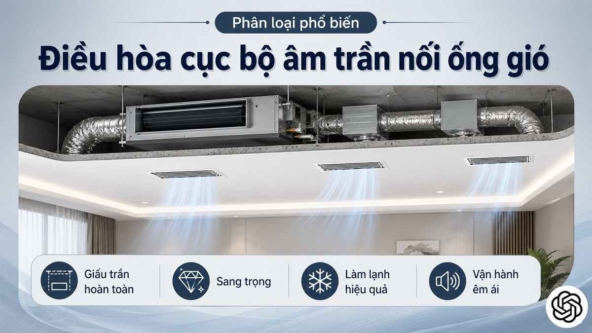 Phân loại điều hòa cục bộ phổ biến hiện nay