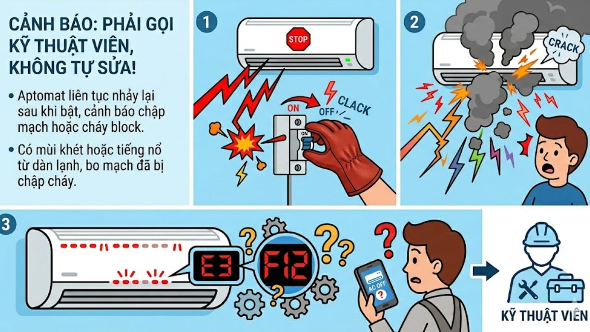 Dấu hiệu bắt buộc phải gọi kỹ thuật viên