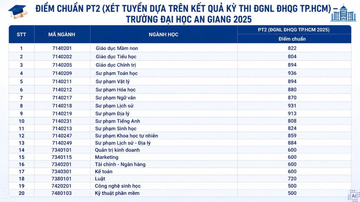 Xét điểm đánh giá năng lực ĐHQG TP.HCM
