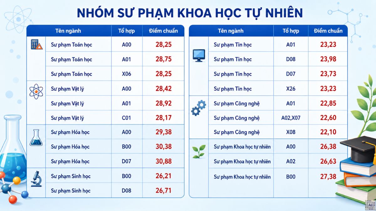 Điểm chuẩn theo phương thức thi tốt nghiệp THPT 2025