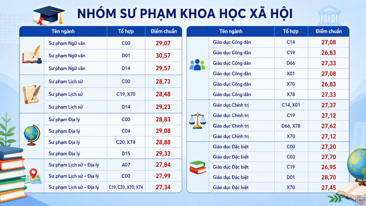 Nhóm ngành sư phạm Khoa Học Xã Hội