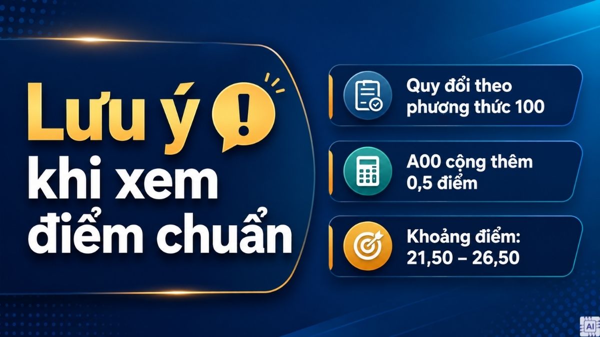 Lưu ý khi xem điểm chuẩn Đại học Thương mại 2026