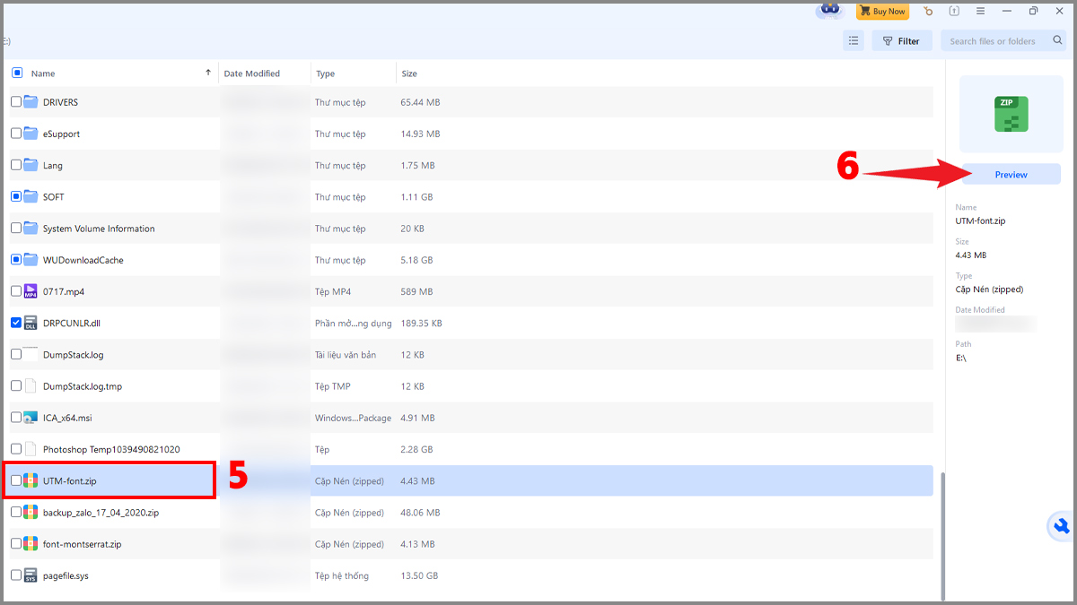 Nhấn Xem trước (Preview) dữ liệu để kiểm tra