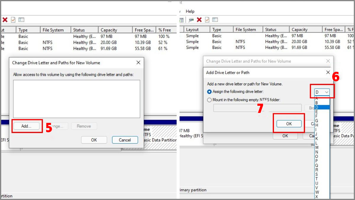 Chọn một ký tự đại diện cho ổ đĩa