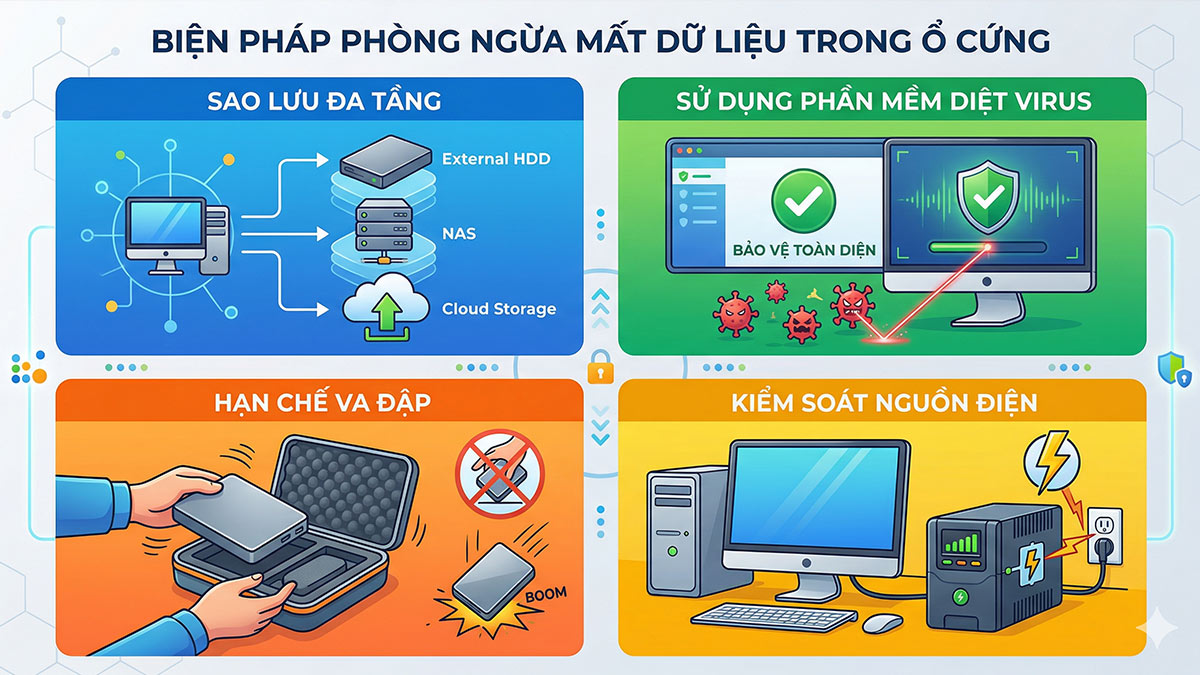 Biện pháp phòng ngừa mất dữ liệu trong ổ cứng