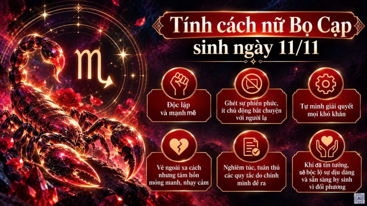 Tính cách nữ Bọ Cạp sinh ngày 11/11