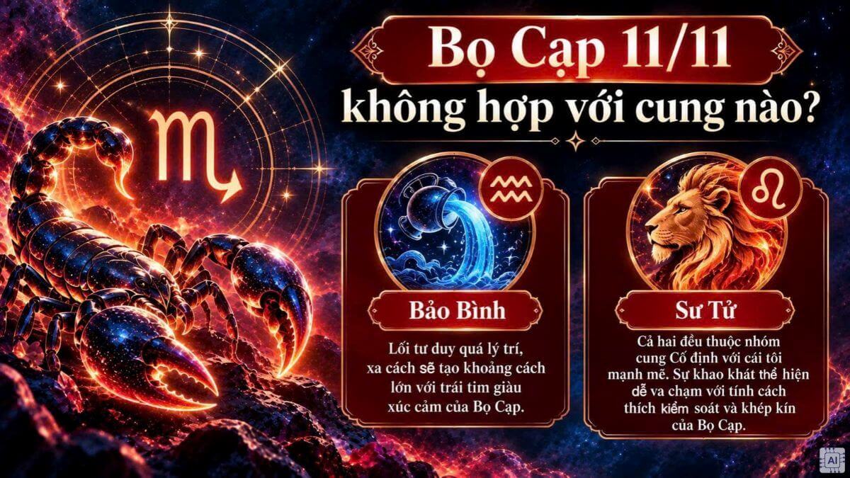 Bọ Cạp 11/11 không hợp với cung nào?