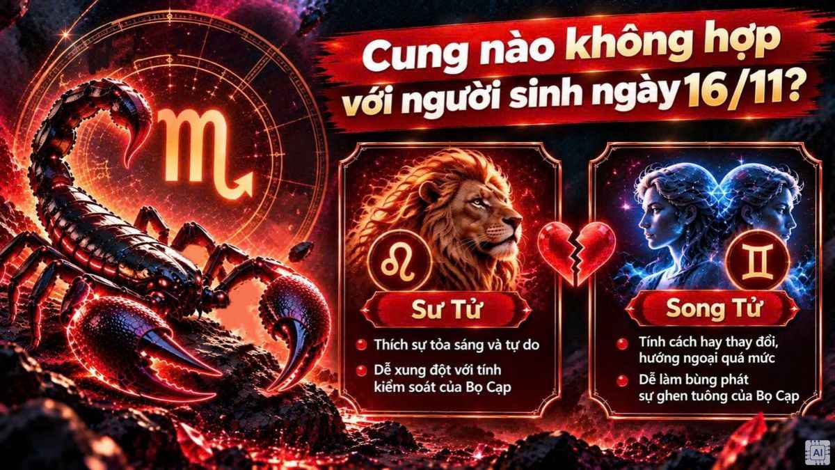 Cung nào không hợp với người sinh ngày 16/11?