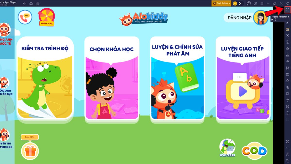 Cách bật chế độ toàn màn hình để bé học hiệu quả hơn