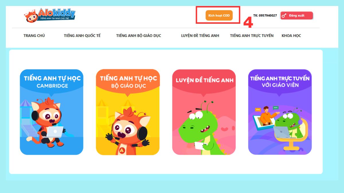 Kích hoạt mã khóa học