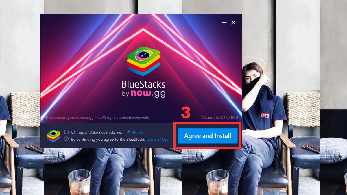 Nhấn Agree and Install hoặc Continue