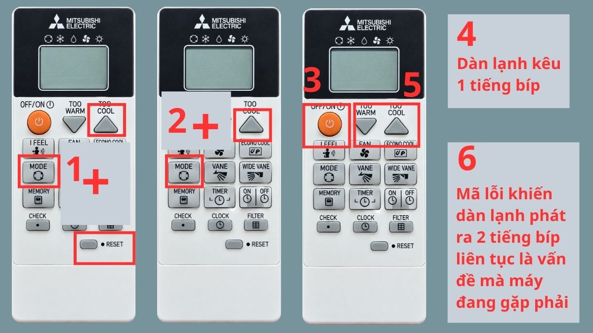 Cách test mã lỗi máy lạnh Mitsubishi Electric Inverter
