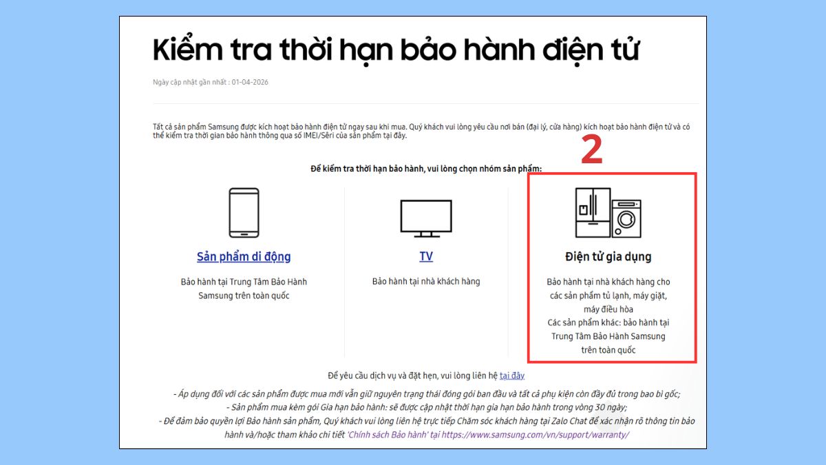 Chọn nhóm sản phẩm