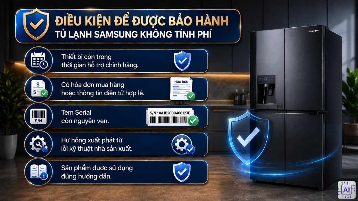 Điều kiện để được bảo hành không tính phí