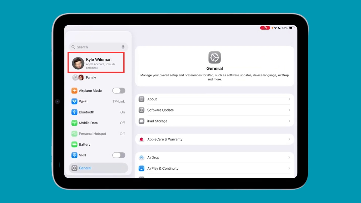 Chọn tên tài khoản Apple ID