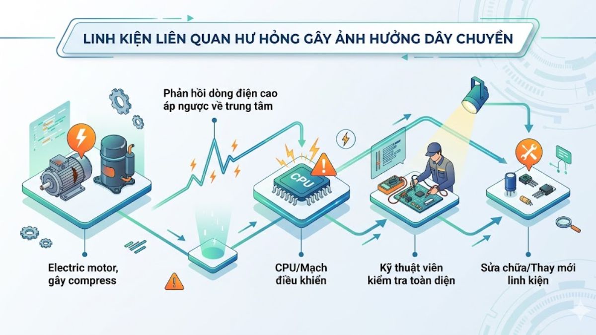 Linh kiện liên quan hư hỏng 