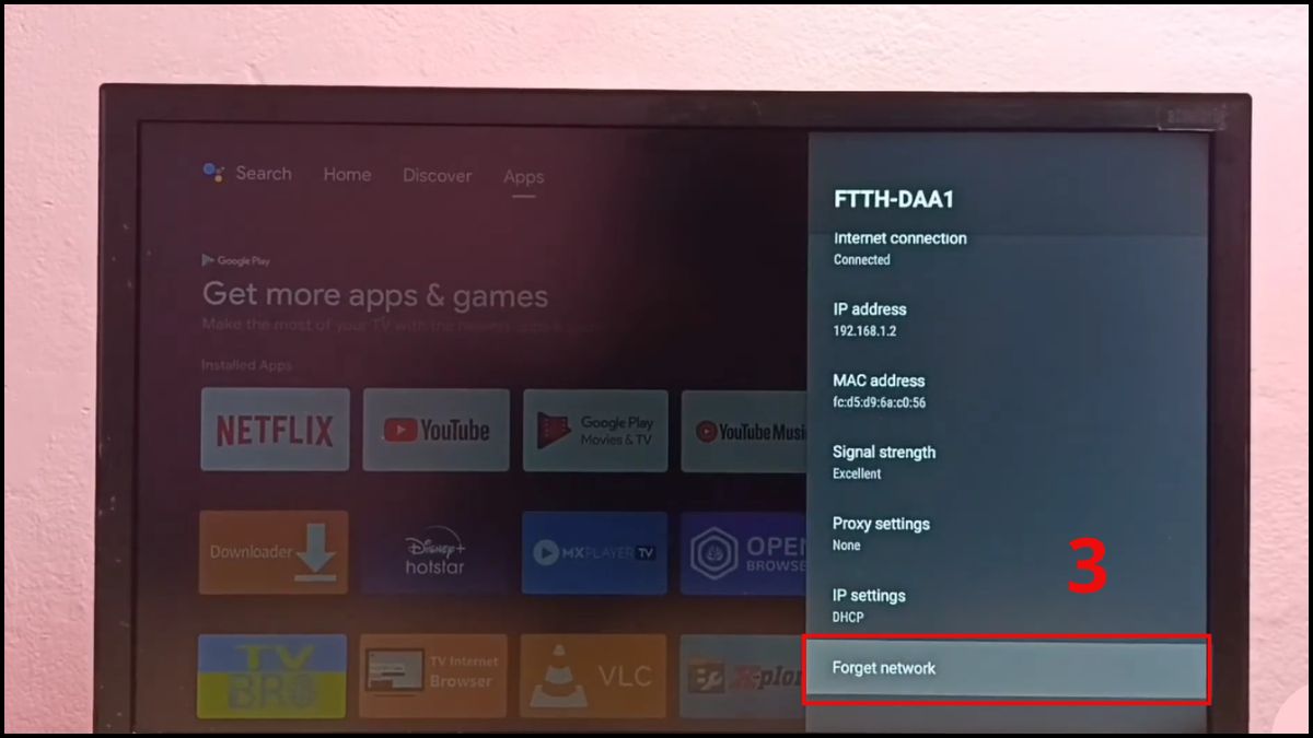 Nhấn Forget network