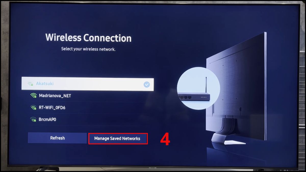 Chọn mạng cần thay đổi mật khẩu