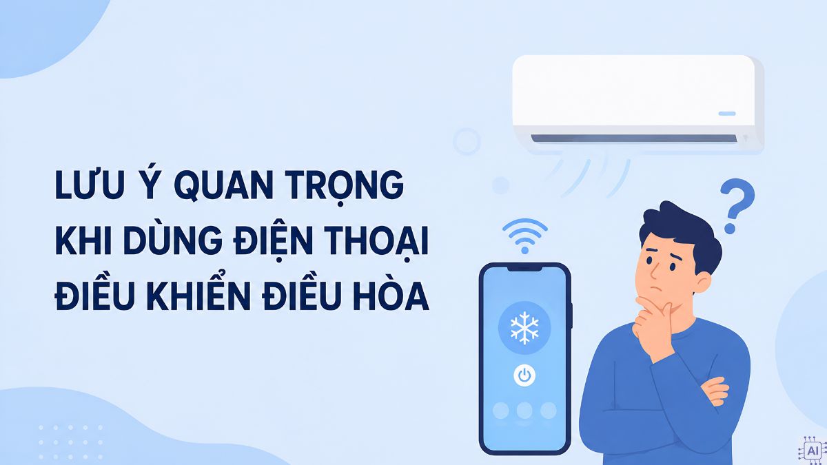 Lưu ý khi dùng điện thoại điều khiển điều hòa
