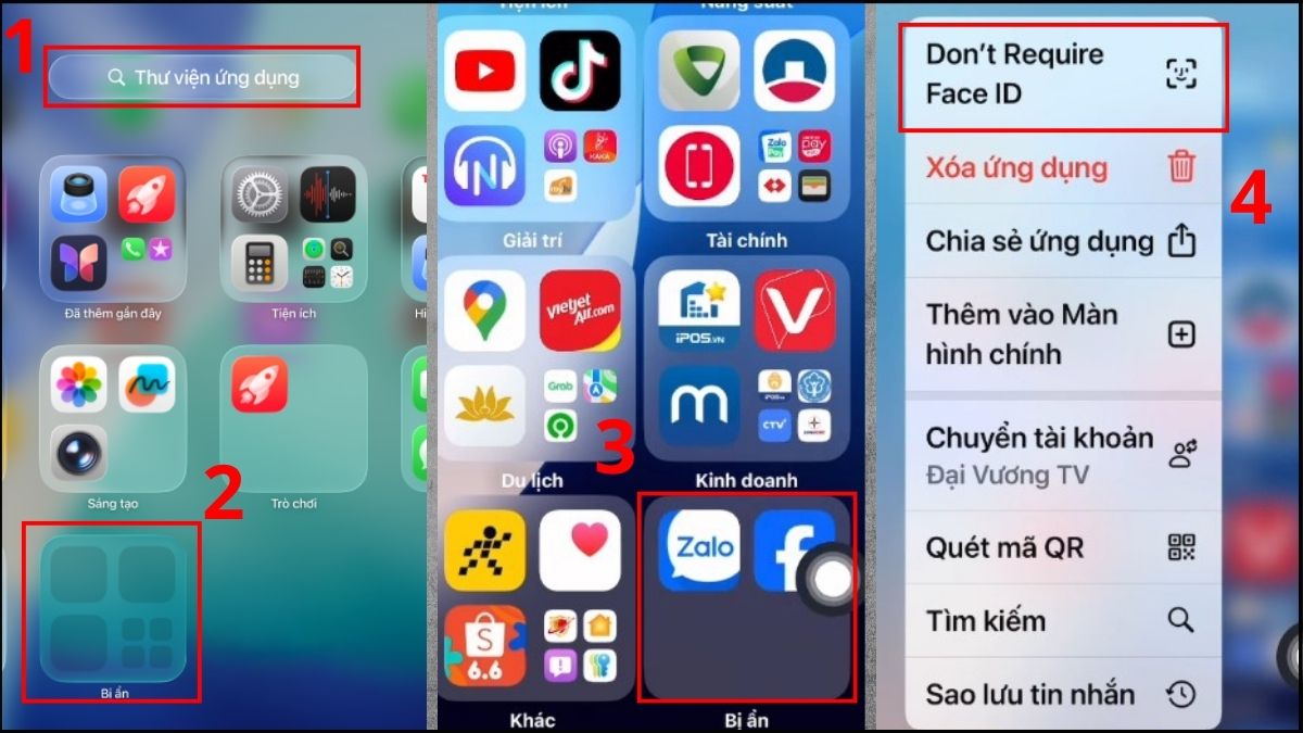 Mở ứng dụng tải về từ App Library