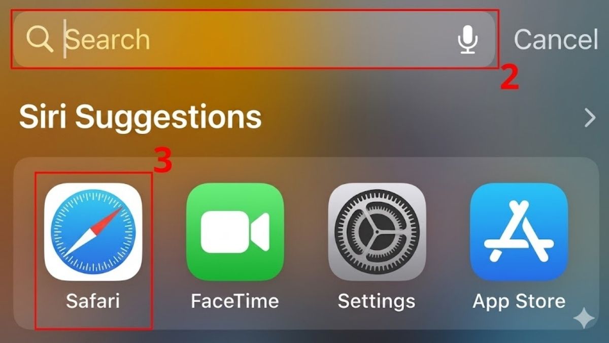 Gõ tên app đang cần tìm vào trong ô Search