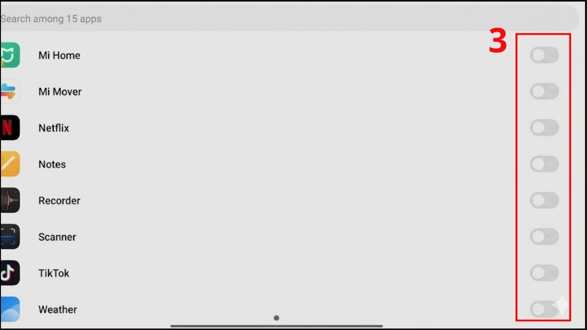 Gạt thanh trượt sang OFF