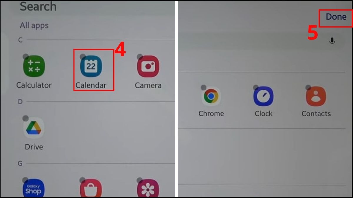 Nhấn vào app muốn ẩn