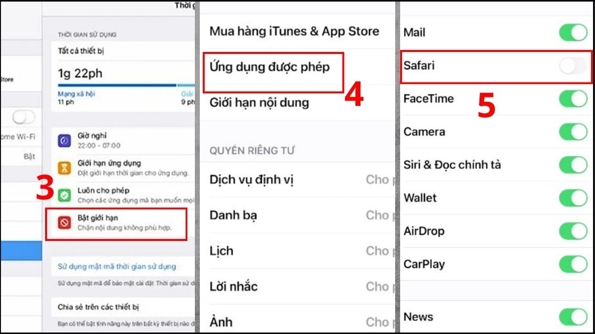 Nhấn vào Bật giới hạn