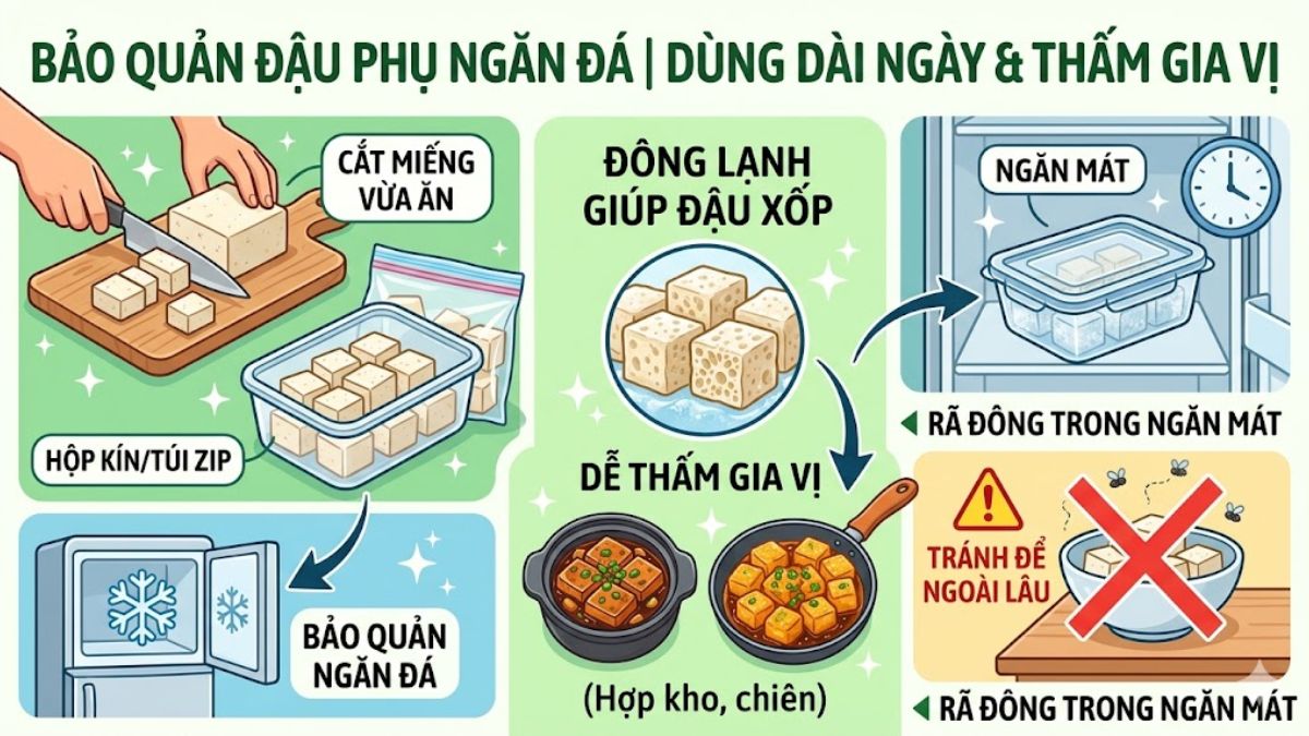 Cách bảo quản đậu phụ trong ngăn đá dùng dài ngày