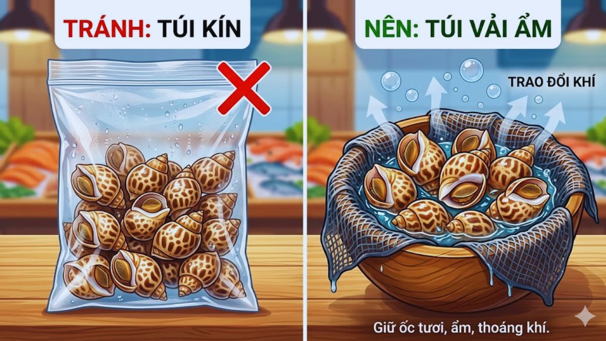 Cách bảo quản ốc hương trong tủ lạnh tươi lâu