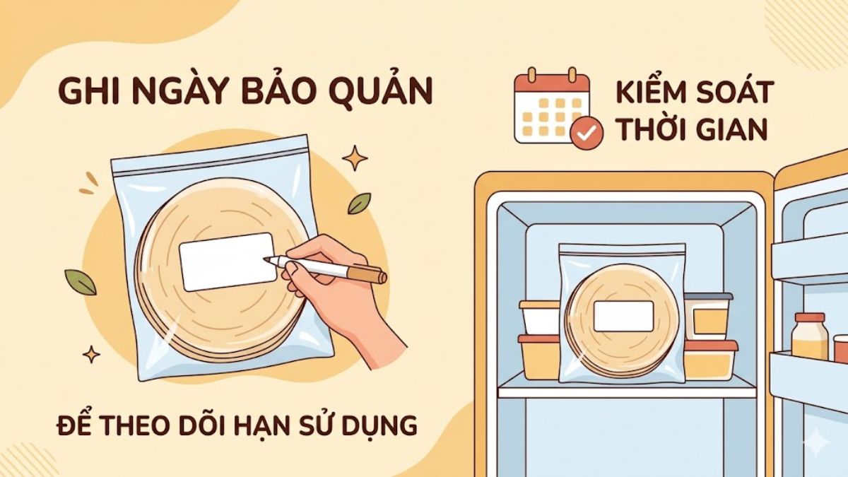 Ghi ngày bảo quản để theo dõi hạn sử dụng