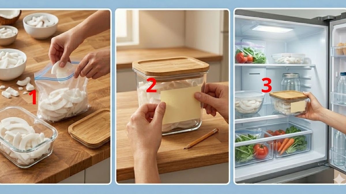 Cách bảo quản cùi dừa tươi trong ngăn mát tủ lạnh