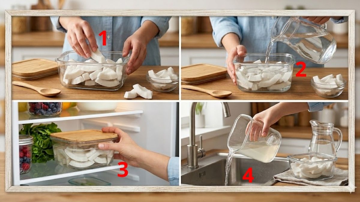 Mẹo dùng nước dừa hoặc nước lọc để giữ cùi dừa tươi lâu hơn