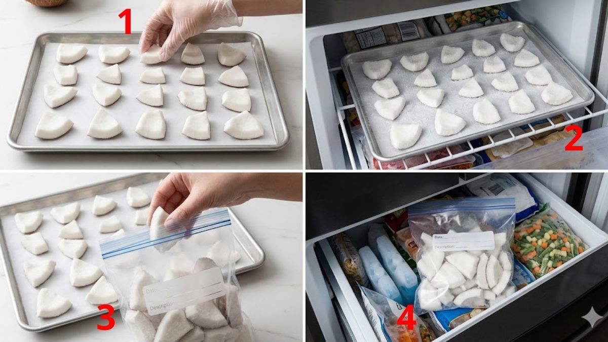Cách bảo quản cùi dừa tươi trong ngăn đá tủ lạnh