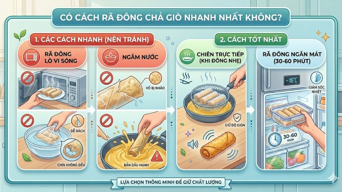 Có cách rã đông chả giò nhanh nhất không?
