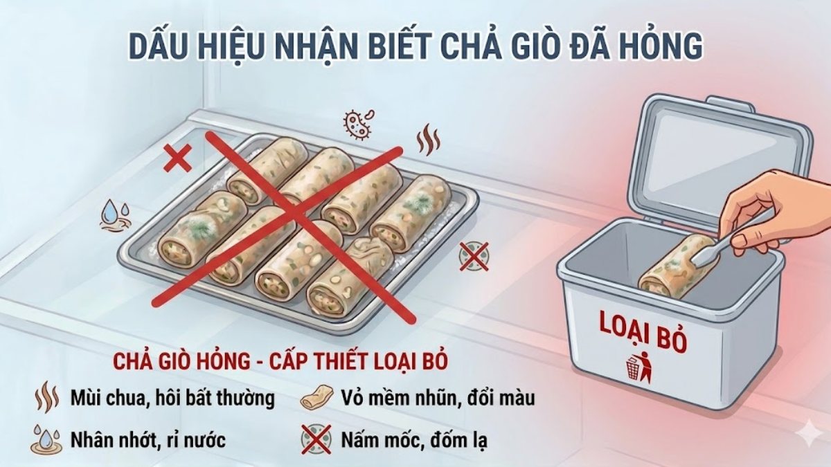 Dấu hiệu nhận biết chả giò đã hỏng
