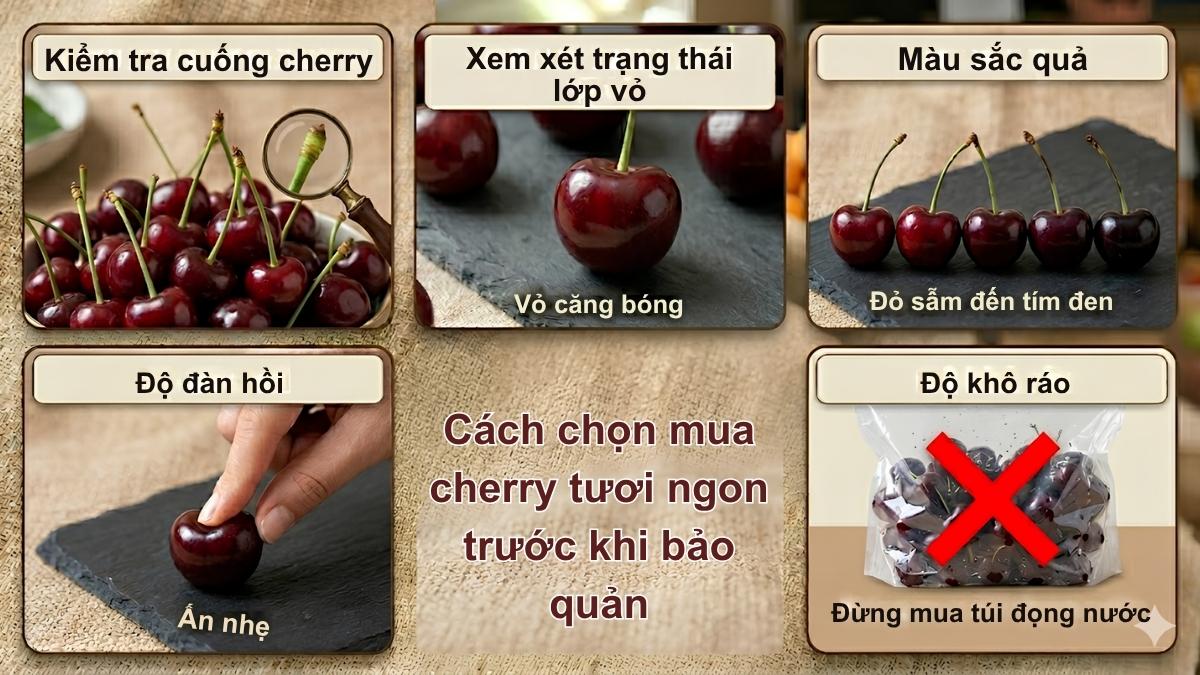 Cách chọn mua cherry tươi ngon trước khi bảo quản